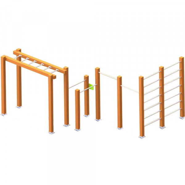 FITNESS LEGNO STAZIONE MULTIATTIVITA' DIM CM 417 X 507 X 250 (H)