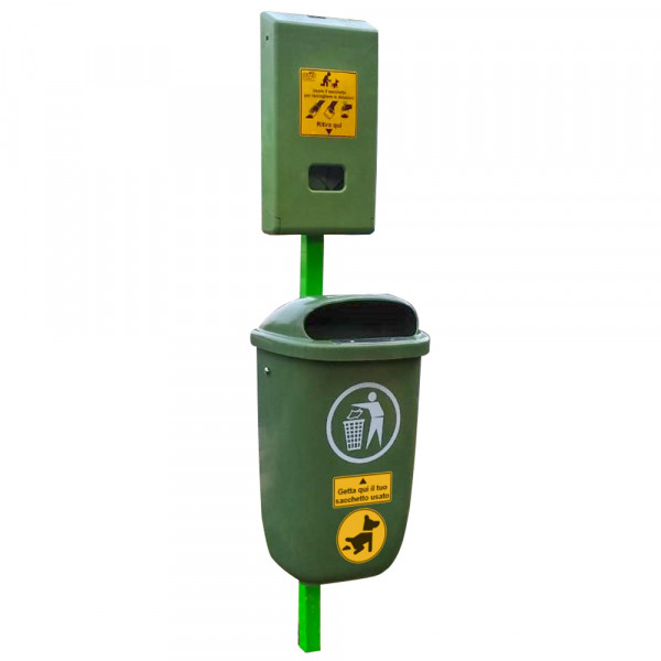 CESTINO IN POLIETILENE HDPE 50L CON DISPENSER DIM CM 43 X 33,5 X 200 (H)