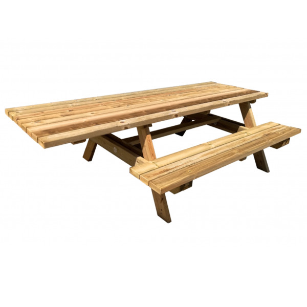 TAVOLO DA PICNIC IN LEGNO CON SEDUTE AMOVIBILI (POSSIBILE USO DISABILI IN CARROZZINA) DIM CM 200 X 200 X 70 (H)