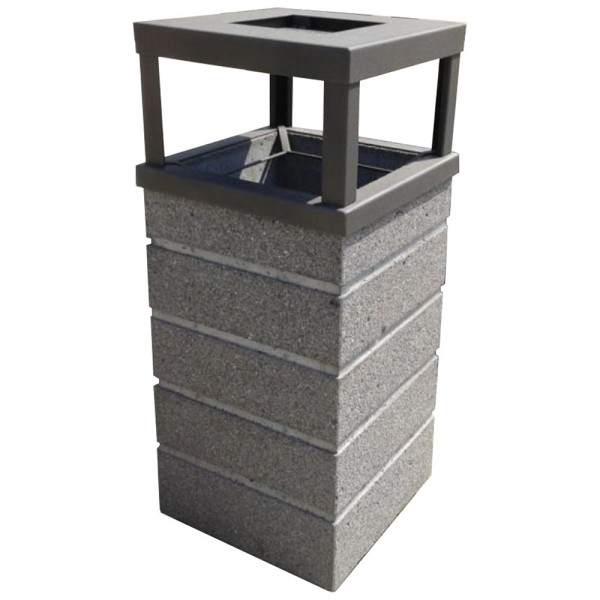 GETTACARTE QUADRATO CON SCANALATURE  CM 41 X 41 X 97 (H) COLORE SABBIATO GRIGIO