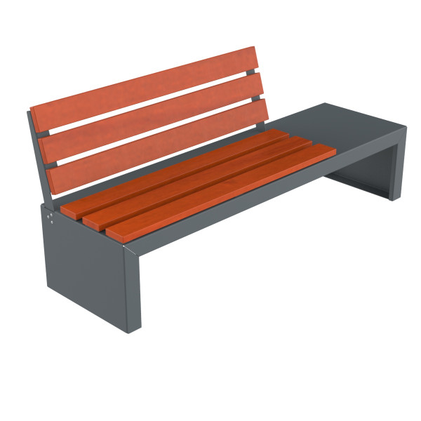 PANCHINA Z PLUS GRIGIA IN ACCIAIO CON SCHIENALE CM 196 X 56 X 85 (H)