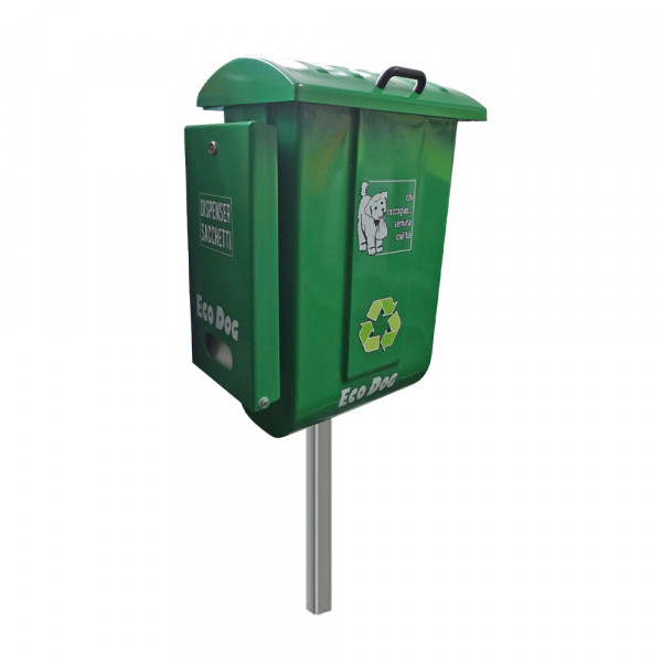 CONTENITORE RACCOLTA DEIEZIONI CANINE 50L CON DISPENSER INCORPORATO