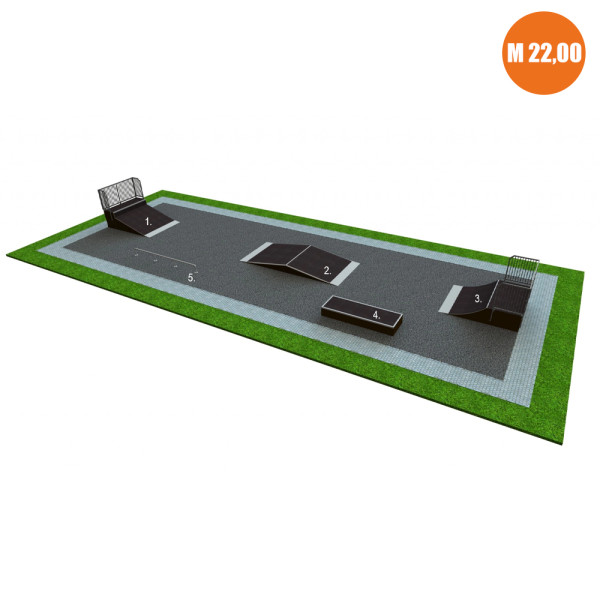 MINI RAMPA SKATEBOARD PARK 100 DIM M 7,50 X 22,00 X 1,00 (H)