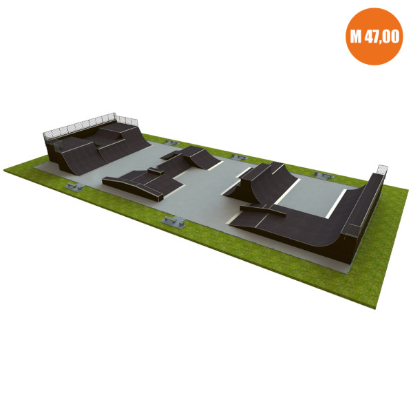 MINI RAMPA SKATEBOARD PARK 350 LARGE  DIM M 20,00 X 47,00 X 3,50 (H)