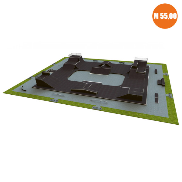 MINI RAMPA SKATEBOARD PARK 400 DIM M 45,00 X 55,00 X 4,00 (H)