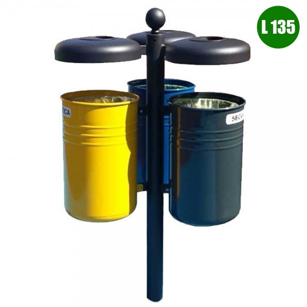 SET 3 CESTINI SIENA ECOLOGY CON TETTO DIM CM 80 X 74 X 110 (H) 135 LITRI