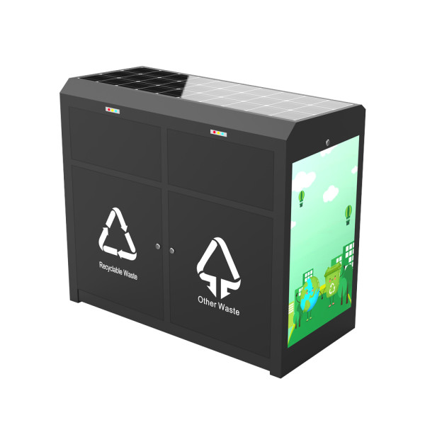 CESTINO SMART INOX DOPPIO VANO SOLAR CM 135 X 65 X 115 (H)