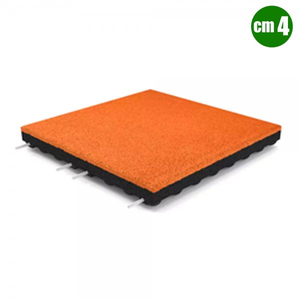 MATTONELLA ANTITRAUMA 3 CM SBR 1 CM EPDM DIM CM 50X50X4 (SP) ARANCIONE