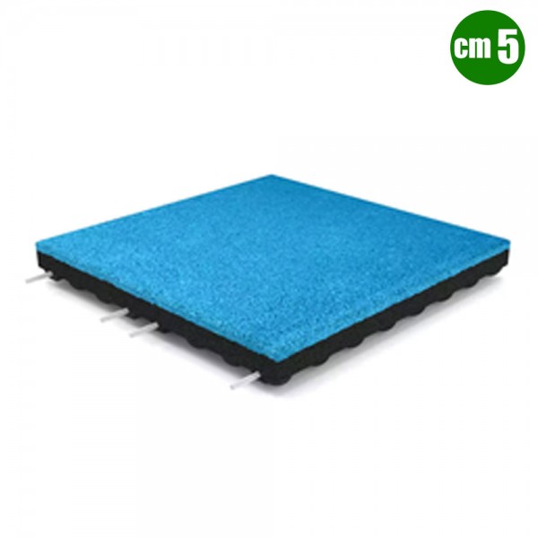 MATTONELLA ANTITRAUMA 4 CM SBR 1 CM EPDM DIM CM 50X50X5 (SP) AZZURRO