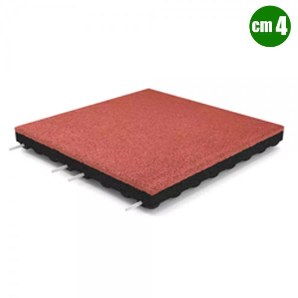 MATTONELLA ANTITRAUMA 3 CM SBR 1 CM EPDM DIM CM 50X50X4 (SP) ROSSO