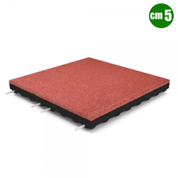 MATTONELLA ANTITRAUMA 4 CM SBR 1 CM EPDM DIM CM 50X50X5 (SP) ROSSO