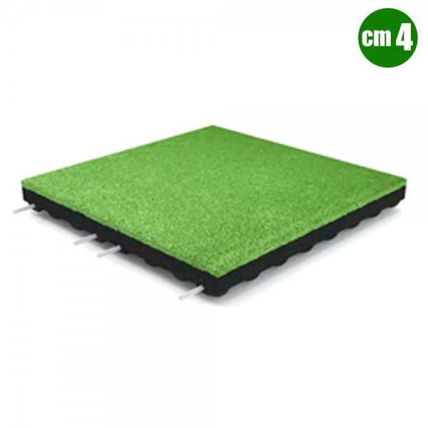 MATTONELLA ANTITRAUMA 3 CM SBR 1 CM EPDM DIM CM 50X50X4 (SP) VERDE