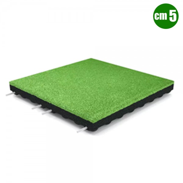 MATTONELLA ANTITRAUMA 4 CM SBR 1 CM EPDM DIM CM 50X50X5 (SP) VERDE