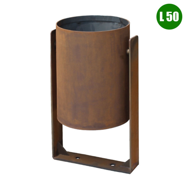 CESTINO PORTARIFIUTI BRONZE RIBALTABILE CON COPERCHIO CM 36 X 36 X 75 (H) 50 LITRI