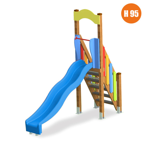 SCIVOLO WOODEN TOMMY CON SCALA PIATTAFORMA H95 DIM MT 2,40 X 0,84 X 2,44 (H)