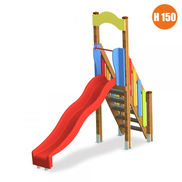 SCIVOLO WOODEN TOMMY CON SCALA PIATTAFORMA H150 DIM MT 3,45 X 0,84 X 2,84 (H)