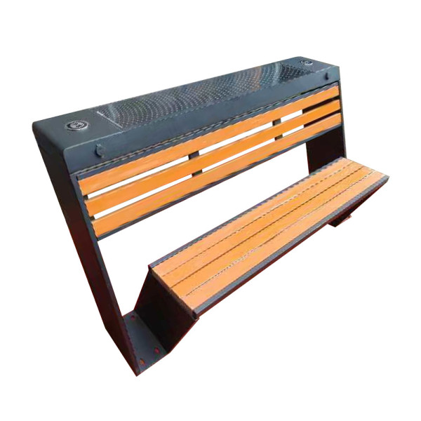 PANCHINA SMART LH METAL BLACK LINE CON SCHIENALE CM 180 X 84 X 45/90 (H)