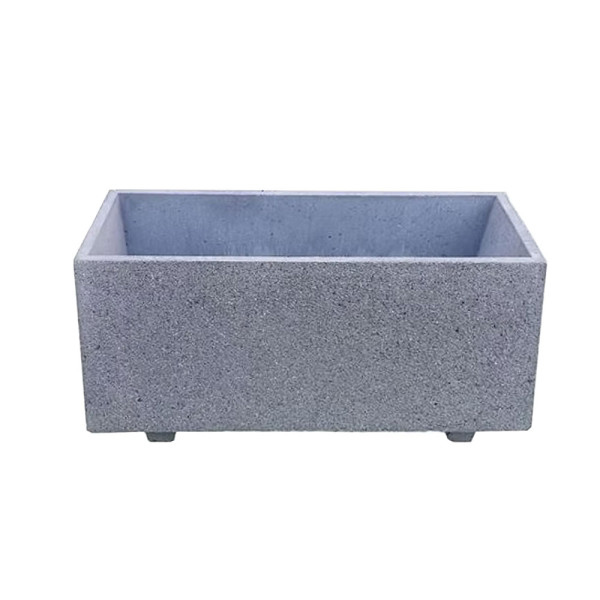 FIORIERA RETTANGOLARE 80 IN CEMENTO VIBRATO CM 80 X 40 X 46 (H) COLORE SABBIATO GRIGIO