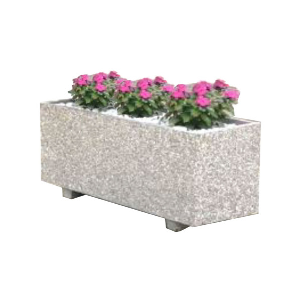 FIORIERA RETTANGOLARE BASE100 IN CEMENTO VIBRATO CM 100 X 40 X 46 (H) COLORE SABBIATO GRIGIO