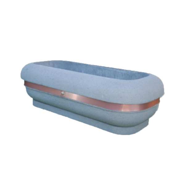 FIORIERA OVALE 150 CM 150 X 70 X 46 (H) COLORE SABBIATO GRIGIO