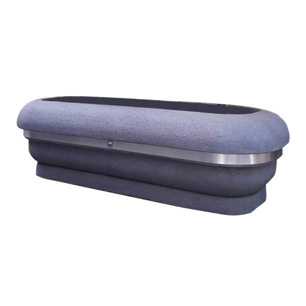 FIORIERA OVALE 200 CM 200 X 85 X 57 (H) COLORE SABBIATO GRIGIO