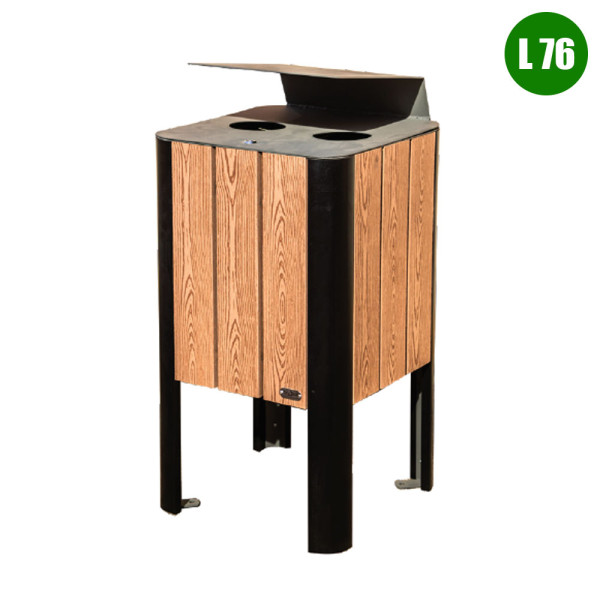 CESTINO ECO WOOD DOPPIO CM 47 X 47 X 81 (H) 76 LITRI