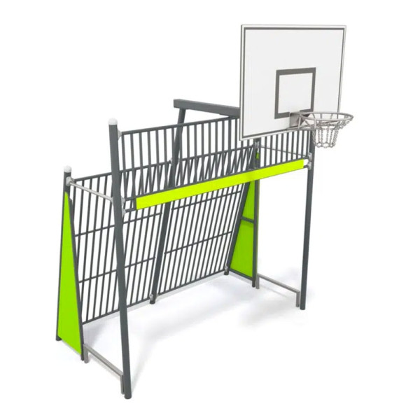 PORTA DA CALCIO E BASKET CON PALI DA INTERRARE CM 308 X 315 X 384 (H)