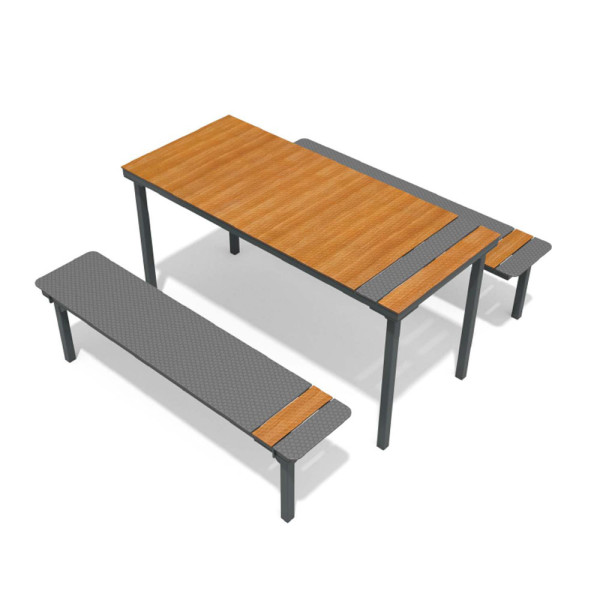 TAVOLO PANCA PICNIC CON PIANO ANTISCIVOLO CM 185 X 160 X 80 (H)