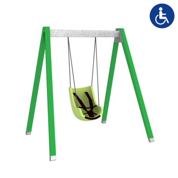 ALTALENA IN METALLO CON SEDUTA A SEDIOLONE MT 1,80 X 2,30 X 2,30 (H)