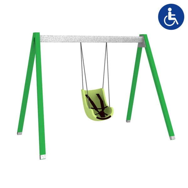 ALTALENA IN METALLO CON SEDUTA A SEDIOLONE MT 1,80 X 3,315 X 2,30 (H)