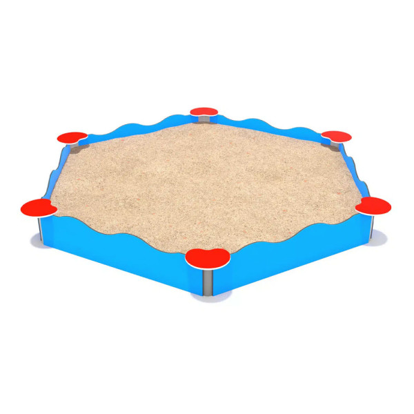 SABBIERA ESAGONALE ONDA IN POLIETILENE CON SEDUTE CM 298 X 340 X 34 (H)