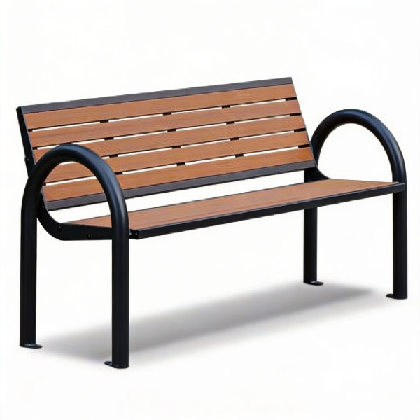 PANCHINA CARBON STRUTTURA IN METALLO E DOGHE IN LEGNO DI PINO CM 180 X 64,5 X 83 (H)