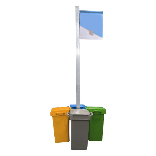 MINI ISOLA ECOLOGICA CON 4 CONTENITORI DA 70 L CM 120 X 120 X 400 (H)