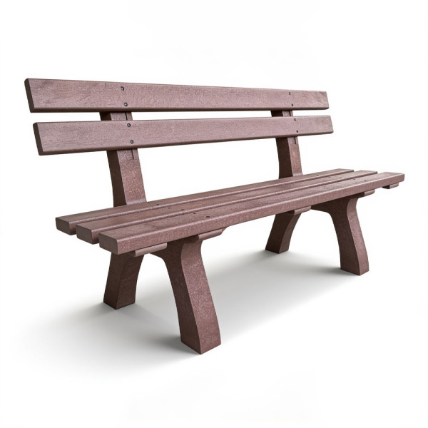 PANCHINA BASIC IN PLASTICA RICICLATA CON SCHIENALE CM 65 X 200 X 80 (H)