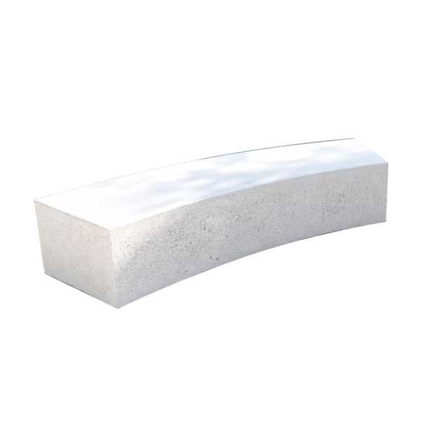 PANCA MONOBLOCCO CURVA IN CEMENTO CM 200 X 60 X 45 (H) COLORE SABBIATO GRIGIO