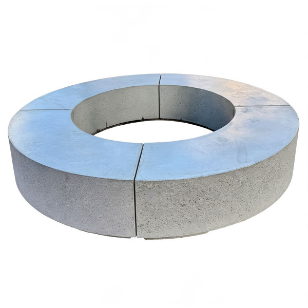 PANCA TONDA MODULARE IN CEMENTO COMPOSTA DA 4 PEZZI CM 300 X 300 X 44 (H) COLORE SABBIATO GRIGIO