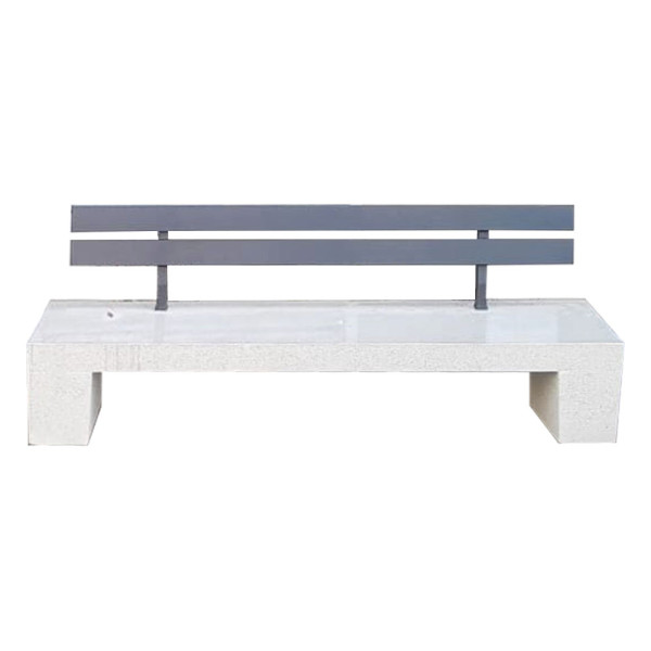 PANCHINA 220 LINEARE IN CEMENTO CON SCHIENALE CM 220 X 60 X 85 (H) COLORE SABBIATO GRIGIO
