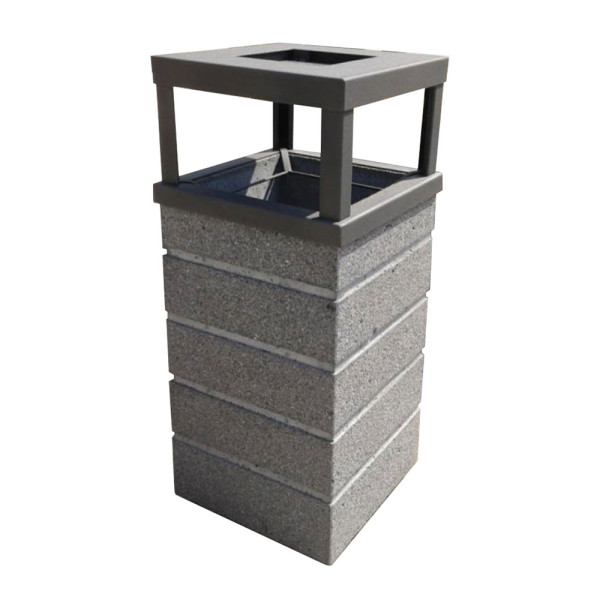 GETTACARTE QUADRATO CON SCANALATURE  CM 41 X 41 X 97 (H) COLORE SABBIATO GRIGIO