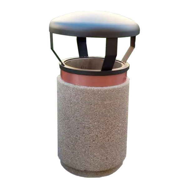 CESTINO GETTACARTE CON COPERCHIO CM 65 X 65 X 100 (H) COLORE SABBIATO GRIGIO