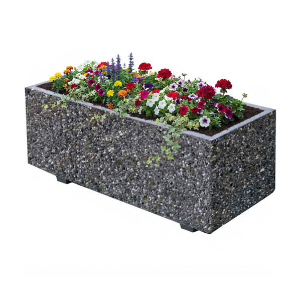 FIORIERA 309 IN CEMENTO VIBRATO CM 100 X 30 X 36 (H) COLORE SABBIATO GRIGIO