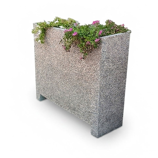 FIORIERA RETTANGOLARE ALTA IN CEMENTO VIBRATO CM 100 X 33 X 90 (H) COLORE SABBIATO GRIGIO