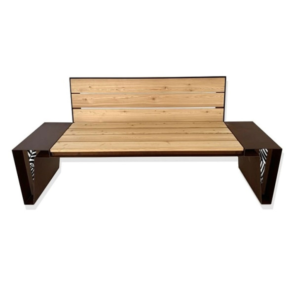 PANCHINA CORTEN NATURA CON SCHIENALE CM 180 X 65 X 82 (H)