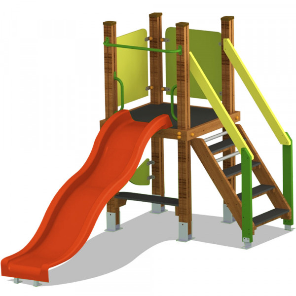 TORRETTA CON SCIVOLO ONDA WOODEN SMART DIM CM. 282 X 149 X 183 (H)