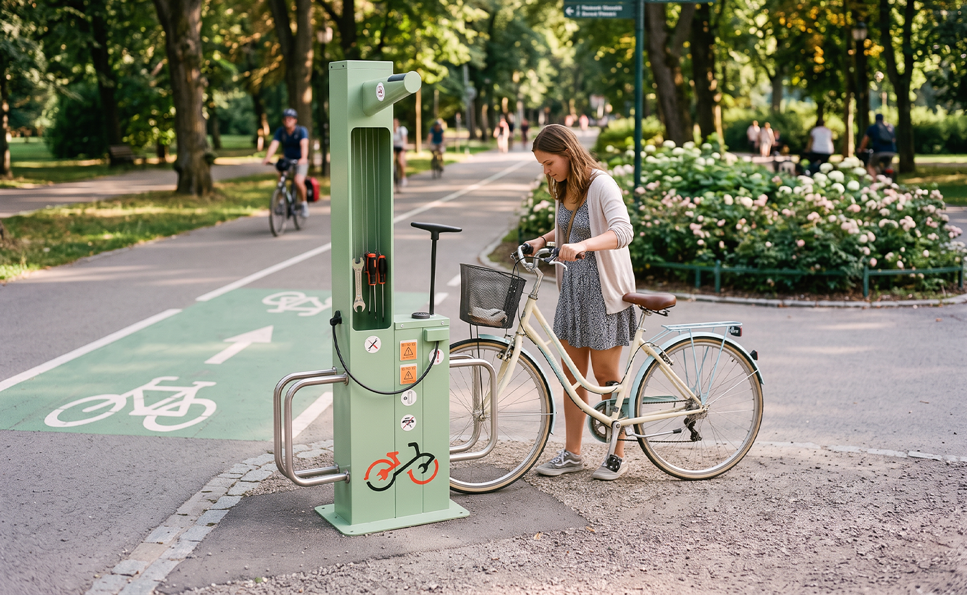 Colonnine manutenzione bici ed e-bike: soluzioni per spazi pubblici e aree urbane