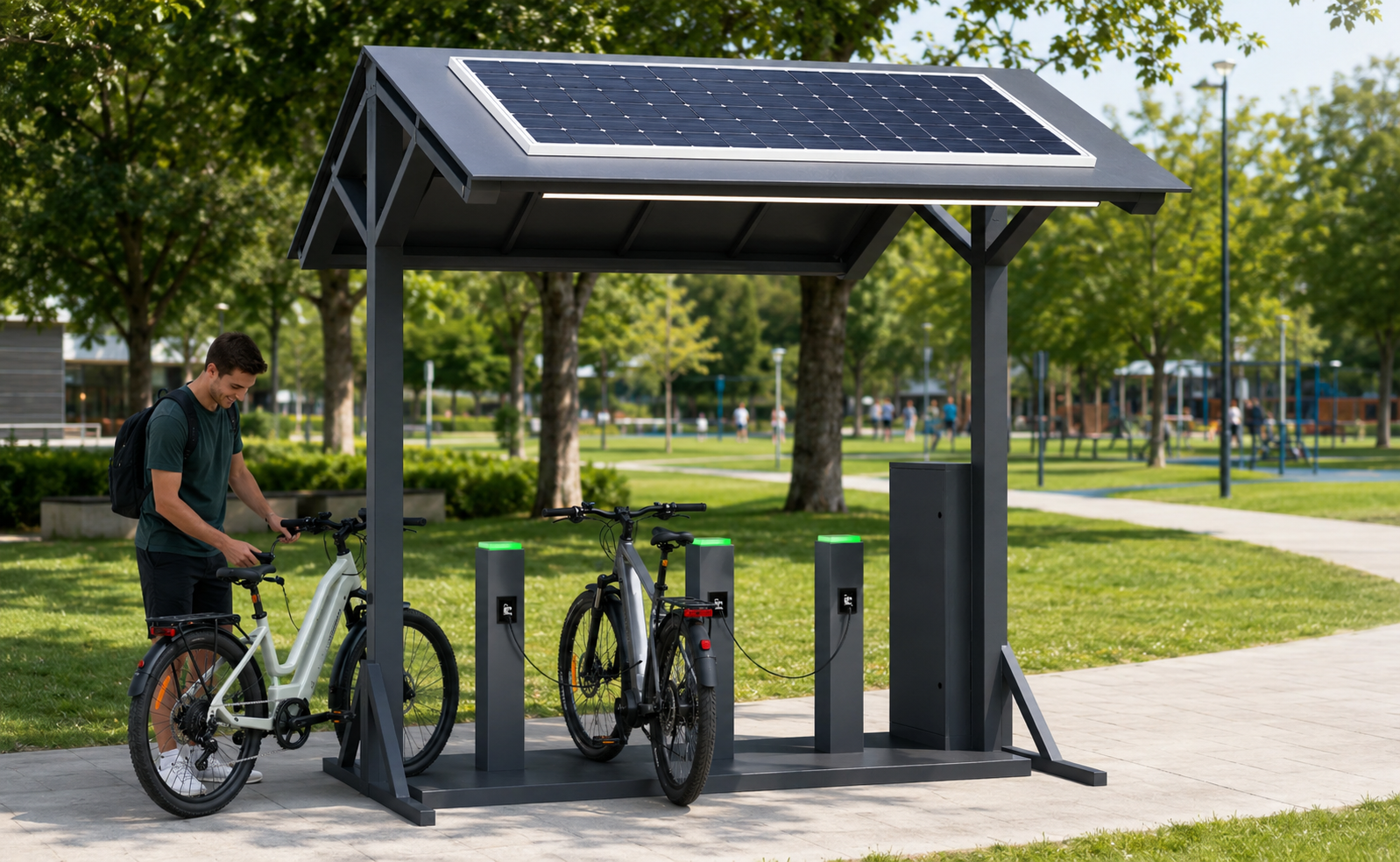 Pensiline E-Bike: L’Infrastruttura Chiave per la Mobilità Sostenibile e le Smart City